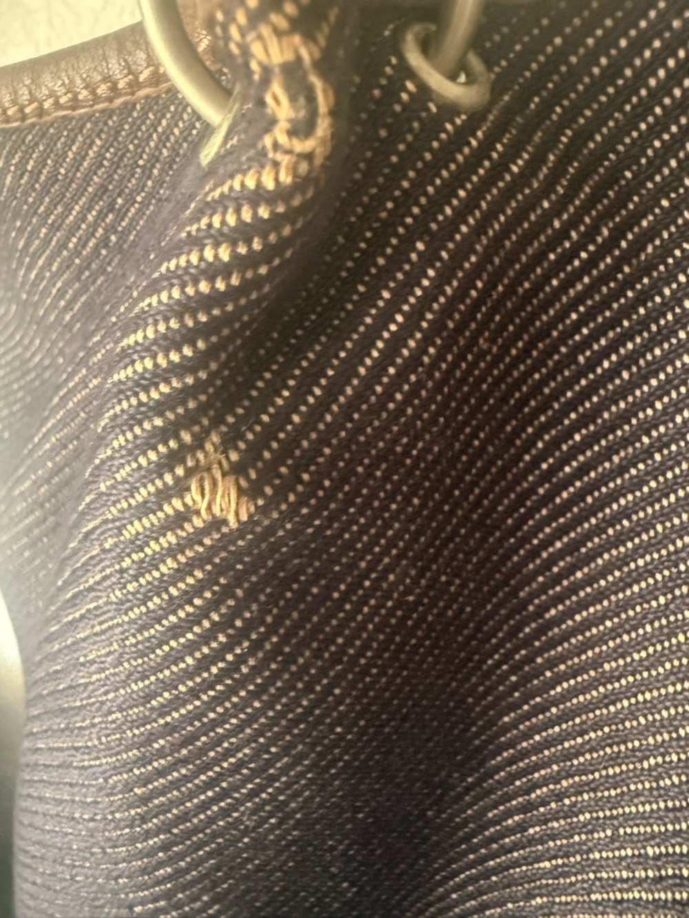 Vintage Burberry London Blue Label Tote Denim Canvas Leather Trim w/COA - Picture 8 of 16